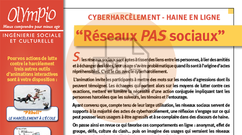 Citoyenneté/Civilité : haine en ligne Réseaux pas sociaux